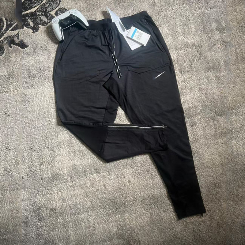 Pantaloni de alergare unisex, uscați rapid, respirabili, cu fermoar, pentru vară