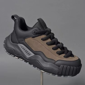 Pantofi sport casual pentru bărbați, stil coreean, pentru toamnă-iarnă, închidere cu șiret în față, partea superioară din piele sintetică, căptușeală din plasă, talpă din material compozit, toc mediu 3-5 cm