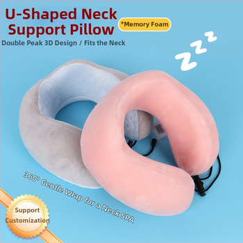 Hengmao μαξιλάρι λαιμού ταξιδιού σε σχήμα U από memory foam, για αεροπλάνο, με Velvet Silver Fox ύφασμα και αργή ανάκαμψη