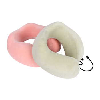 Μάξιλαράκι λαιμού U-σχήματος για ταξίδια από μνήμης αφρό, αεροπλάνο; ύφασμα Silver Fox Velvet; μοντέρνα απλότητα; κατάλληλο για παιδιά, ενήλικες και ηλικιωμένους