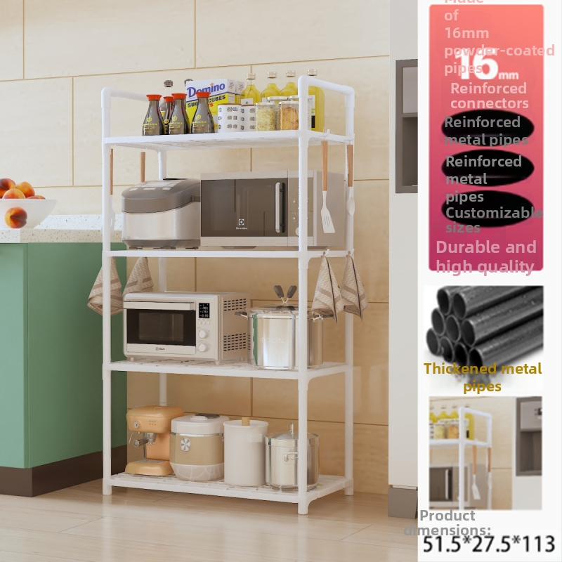 Prijenosni plastični višenamjenski regał za pohranu za kuhinju i mikrovalnu, višeslojni, premještiv, otporan na vlagu
