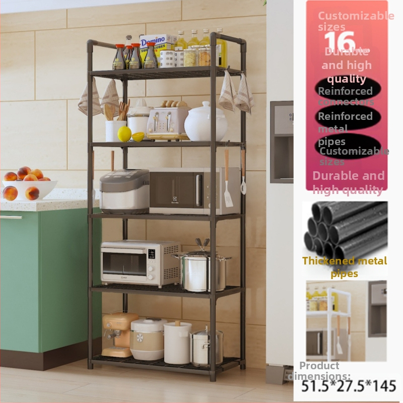 Prijenosni plastični višenamjenski regał za pohranu za kuhinju i mikrovalnu, višeslojni, premještiv, otporan na vlagu