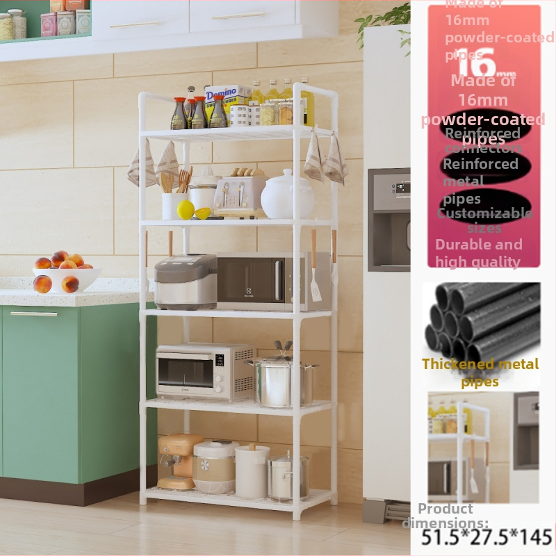 Prijenosni plastični višenamjenski regał za pohranu za kuhinju i mikrovalnu, višeslojni, premještiv, otporan na vlagu