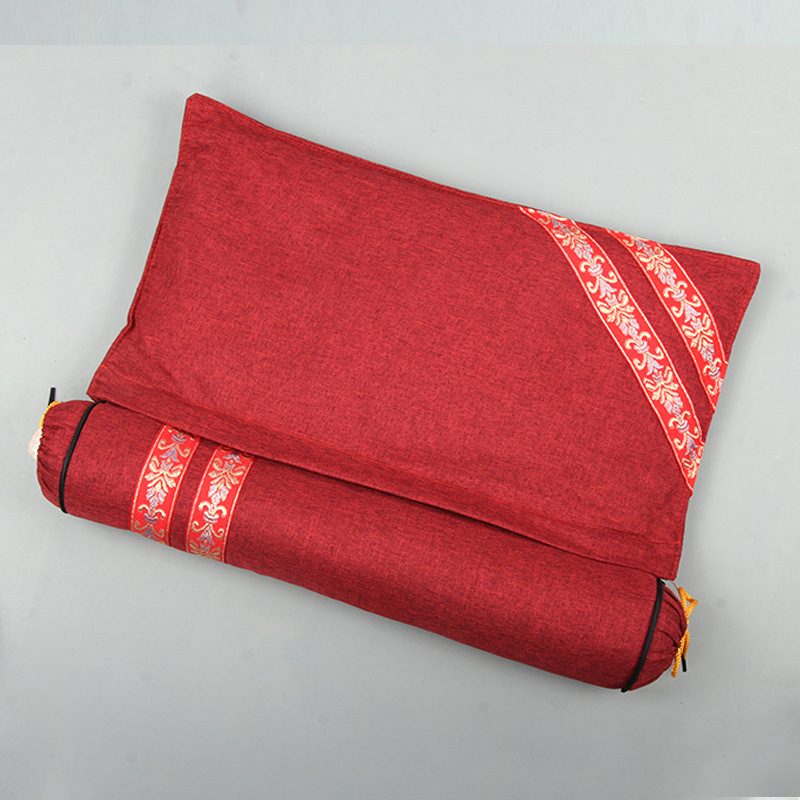 Hongzhaotang Mugwort μαξιλάρι αυχένα ενός τεμαχίου με φουσκωτή θέρμανση-συμπίεση, σχήματος U, κυλινδρικό, βαμβάκι και λινό