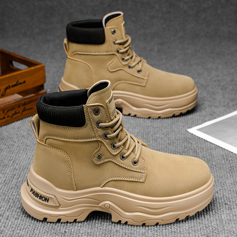 Muške Martin čizme — zimske, visoke, debeli gumeni potplat, PU gornji dio, okrugli vrh, dišuće, obuća s protivkliznom