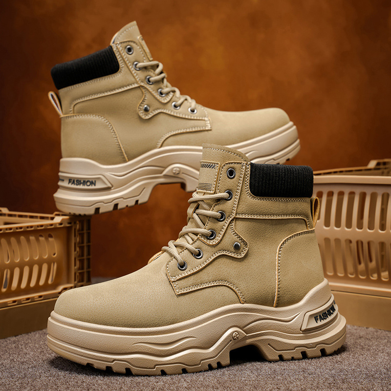 Muške Martin čizme — zimske, visoke, debeli gumeni potplat, PU gornji dio, okrugli vrh, dišuće, obuća s protivkliznom