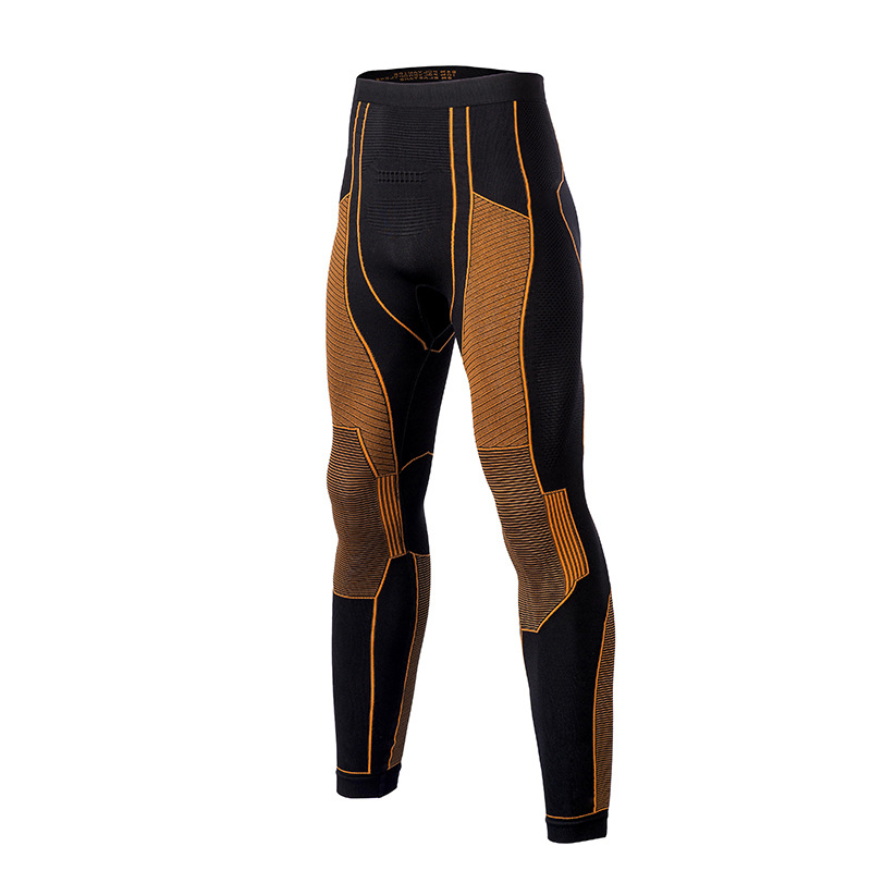 Pantaloni de compresie unisex, uscare rapidă, bază de strat — evacuare a umezelii, amestec de fibre chimice, model dungat