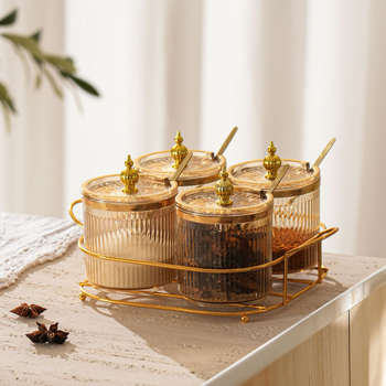 Set plastic pentru condimente de bucătărie, stil ușor luxos, cu logo personalizabil pentru condimente solide – Lansare 2024