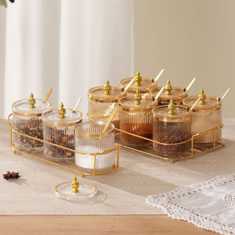 Set plastic pentru condimente de bucătărie, stil ușor luxos, cu logo personalizabil pentru condimente solide – Lansare 2024