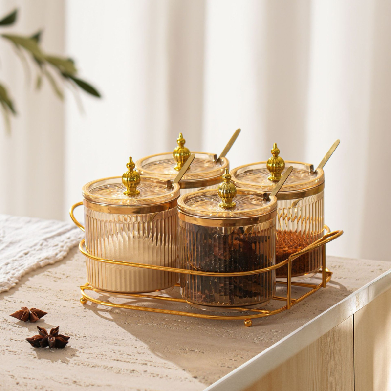 Set plastic pentru condimente de bucătărie, stil ușor luxos, cu logo personalizabil pentru condimente solide – Lansare 2024