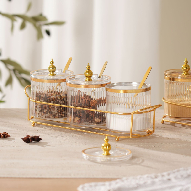 Set plastic pentru condimente de bucătărie, stil ușor luxos, cu logo personalizabil pentru condimente solide – Lansare 2024