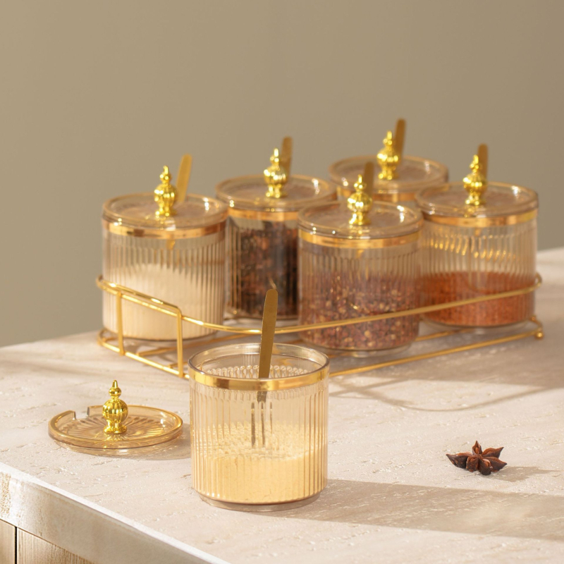 Set plastic pentru condimente de bucătărie, stil ușor luxos, cu logo personalizabil pentru condimente solide – Lansare 2024