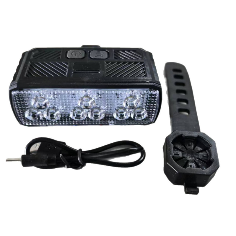 Lumină frontală pentru bicicletă, pentru plimbări nocturne, rezistentă la apă, baterie 1500 mAh, încărcare USB-C, fixare cu curea, potrivită pentru MTB și biciclete de drum