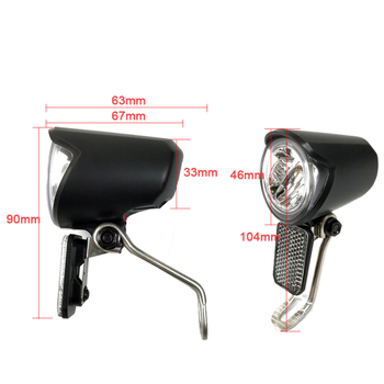 Far frontal LED pentru scuter DH004 — conector impermeabil, montaj cu șuruburi