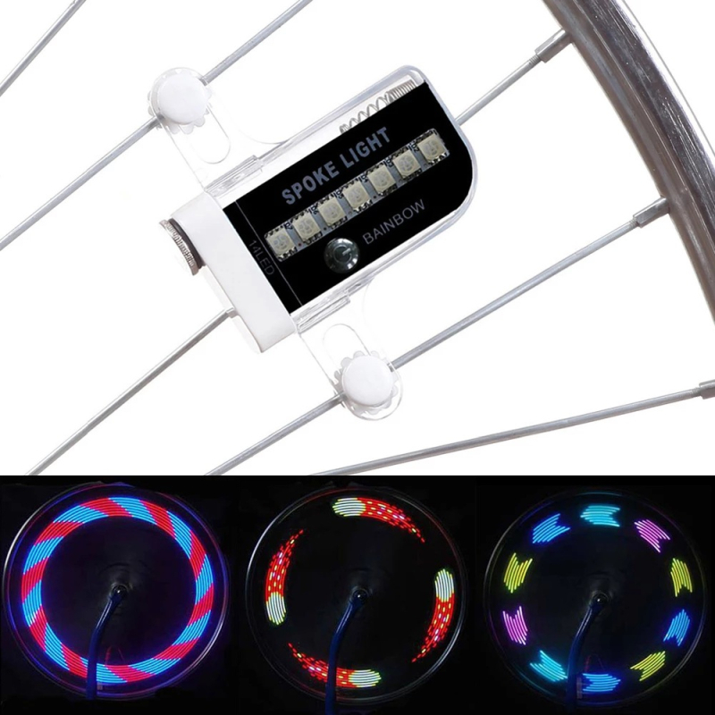 Svjetlo za felgu bicikla, 14 LED, prekidač, svjetlo za šipke, dvostrano, noćna vožnja