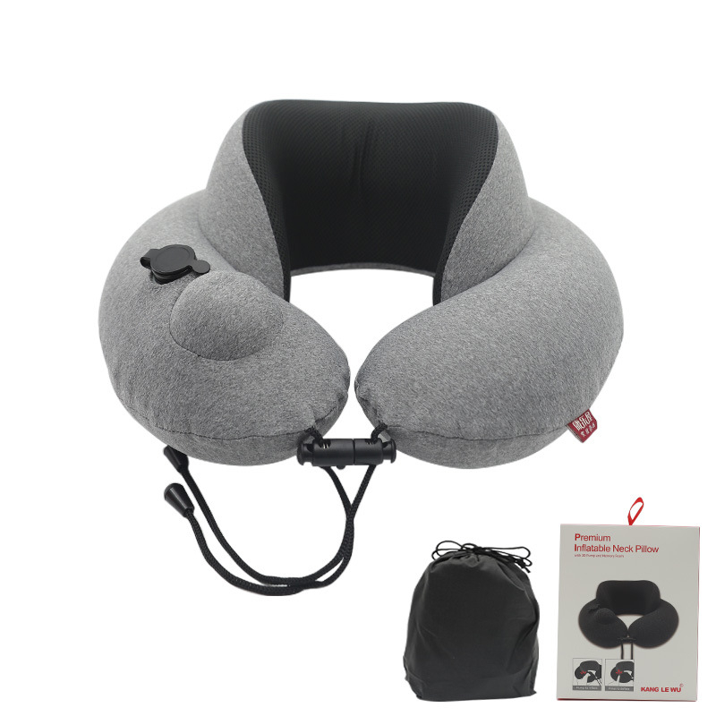 Μαξιλάρι αυχένα σε σχήμα U για ταξίδι με γέμιση PVC, κατιονικό ύφασμα, μοντέρνος μινιμαλιστικός σχεδιασμός, Leisure House