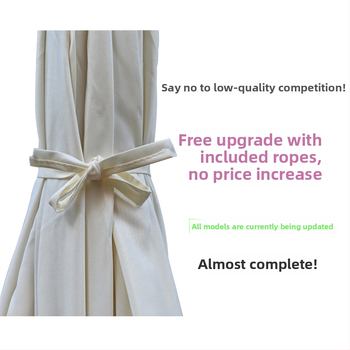 Navlaka za zamjenu za bananu kišobran s središnjim stupom za dvorište — poliester 210T, 6 čeličnih rebara, čelični okvir i drška, UPF > 30, ručno otvaranje