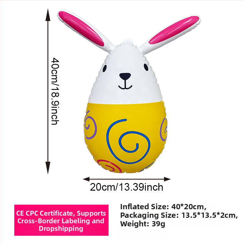 Mingyang nafukovací zajačik Veľkonočné vajíčka dekor PVC pre vonkajšie festivaly a kempovanie, interaktívna hračka pre vek 7–14 rokov