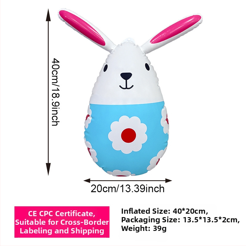 Mingyang nafukovací zajačik Veľkonočné vajíčka dekor PVC pre vonkajšie festivaly a kempovanie, interaktívna hračka pre vek 7–14 rokov