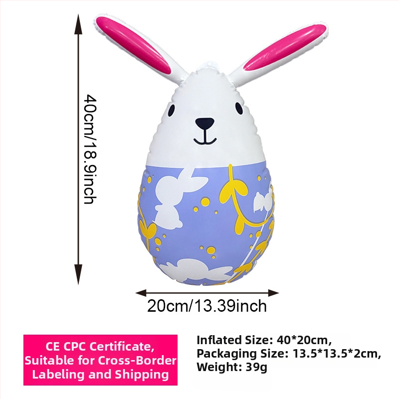 Mingyang nafukovací zajačik Veľkonočné vajíčka dekor PVC pre vonkajšie festivaly a kempovanie, interaktívna hračka pre vek 7–14 rokov