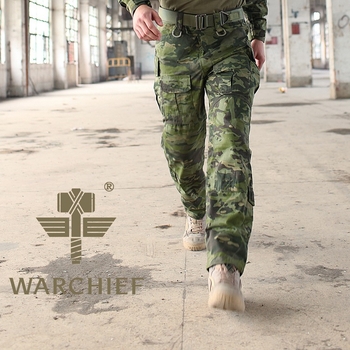 WARCHIEF pantaloni camuflaj pentru bărbați – 100% bumbac, respirabili, calzi și rezistenți la vânt, model camuflaj, potriviți pentru iarnă și toamnă, pentru drumeții, alpinism, camping și tir.