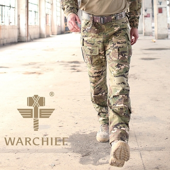 WARCHIEF pantaloni camuflaj pentru bărbați – 100% bumbac, respirabili, calzi și rezistenți la vânt, model camuflaj, potriviți pentru iarnă și toamnă, pentru drumeții, alpinism, camping și tir.
