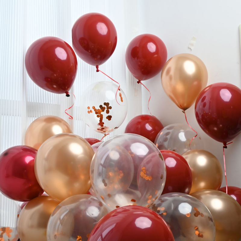 Balon decorativ din latex, dublu strat cu motivul Fericire Dublă, formă 31865, imprimare logo disponibilă, potrivit pentru nunți