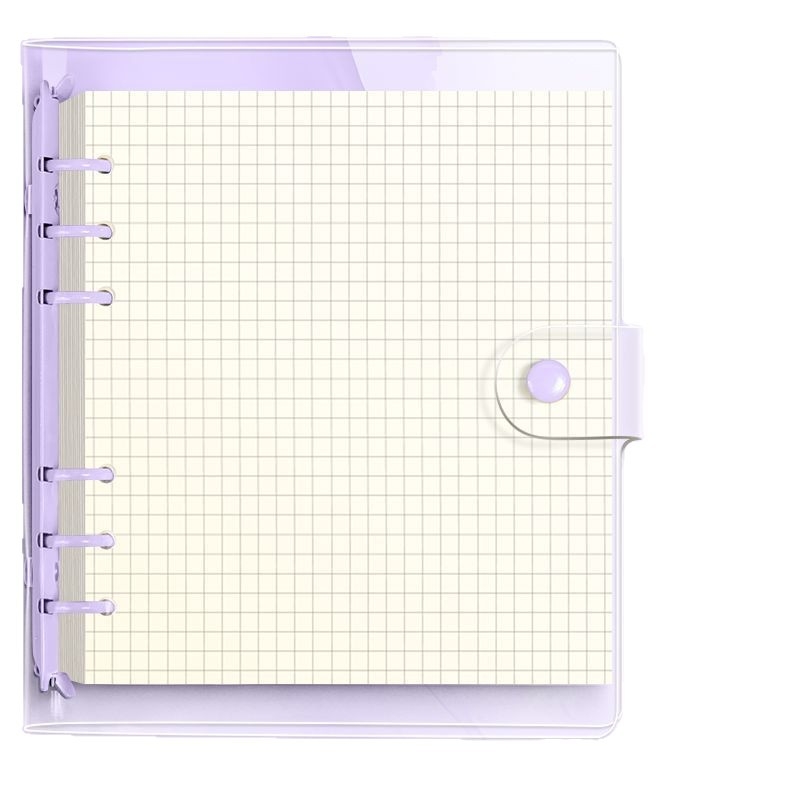 Prozirne PVC mekane korice, kvadratna bilježnica s rastavljenim listovima, odvojiva DIY bilježnica s debelim stranicama, minimalistički stil