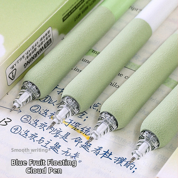 Pix gel Blue Fruit cu vârf ST, mâner moale, închidere prin clic, carcasă din plastic