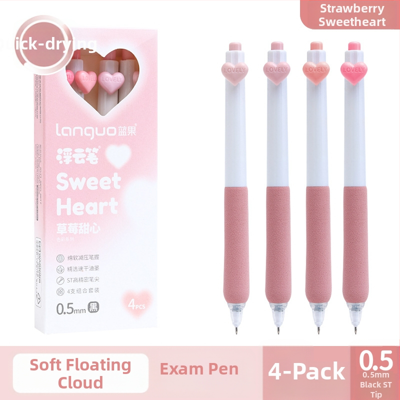 Pix gel Blue Fruit cu vârf ST, mâner moale, închidere prin clic, carcasă din plastic