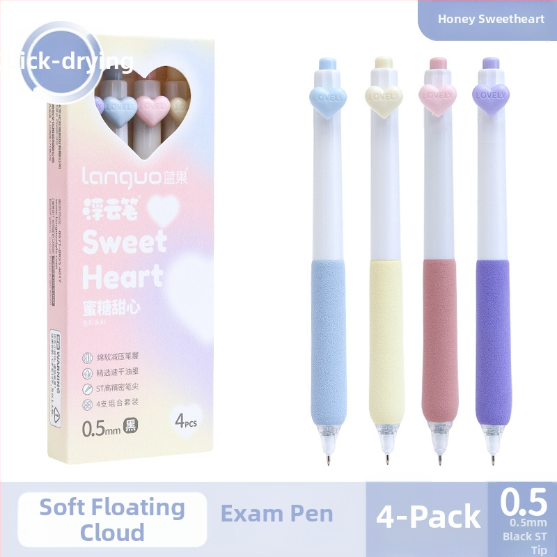 Pix gel Blue Fruit cu vârf ST, mâner moale, închidere prin clic, carcasă din plastic