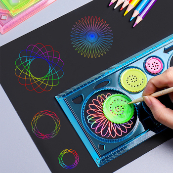 Многофункционален комплект линейки за начално училище, геометричен инструмент за чертане, PP материал, ясен мащаб, многоъгълна форма, заоблени ръбове