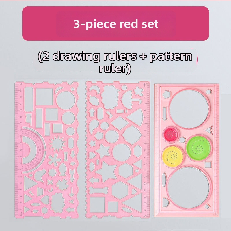 Viacúčelová pravítka pre žiakov základnej školy, geometrický nástroj na kreslenie, PP materiál, jasný merací rozsah, viacgeometrický tvar, zaoblené hrany