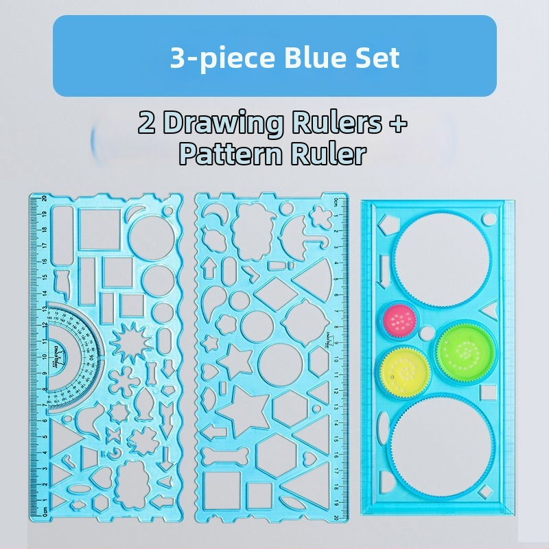 Viacúčelová pravítka pre žiakov základnej školy, geometrický nástroj na kreslenie, PP materiál, jasný merací rozsah, viacgeometrický tvar, zaoblené hrany