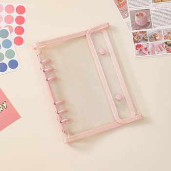 Ruixin Stationery Прозрачен шест-отворен loose-leaf binder с PP вътрешни страници, 4 отделения за снимки и подаръчни карти