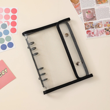 Ruixin Stationery Прозрачен шест-отворен loose-leaf binder с PP вътрешни страници, 4 отделения за снимки и подаръчни карти