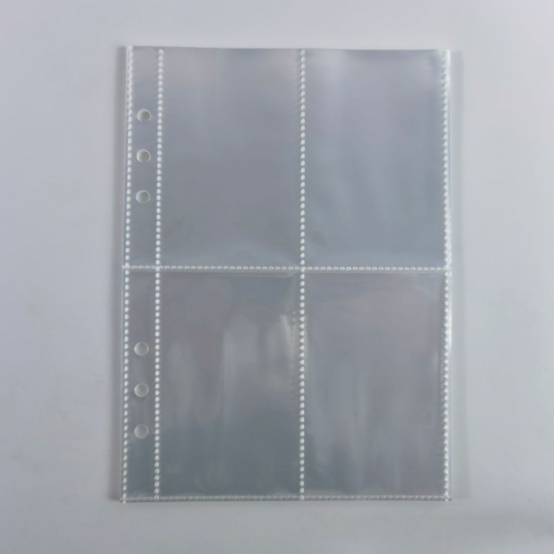 Ruixin Stationery Прозрачен шест-отворен loose-leaf binder с PP вътрешни страници, 4 отделения за снимки и подаръчни карти