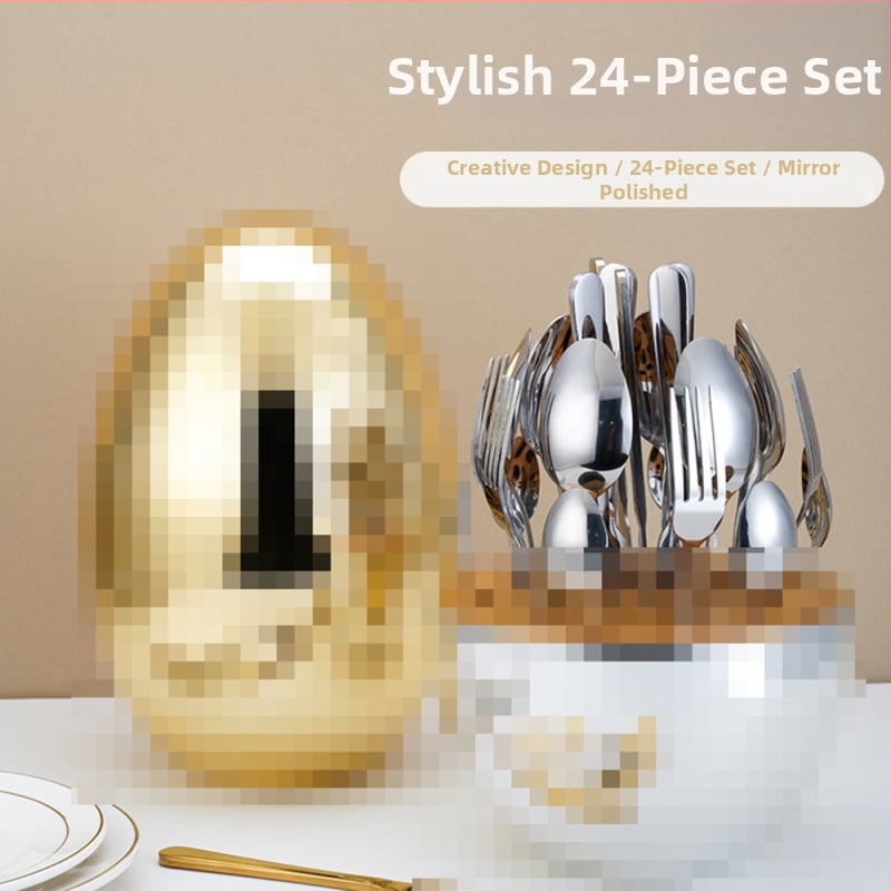 Σετ μαχαιροπίρουνα σε σχήμα καρδιάς από ανοξείδωτο ατσάλι, 24 τεμάχια, γυαλιστερή επιφάνεια; 410 ανοξείδωτο ατσάλι, βορειοδυτικό/δυτικό στυλ