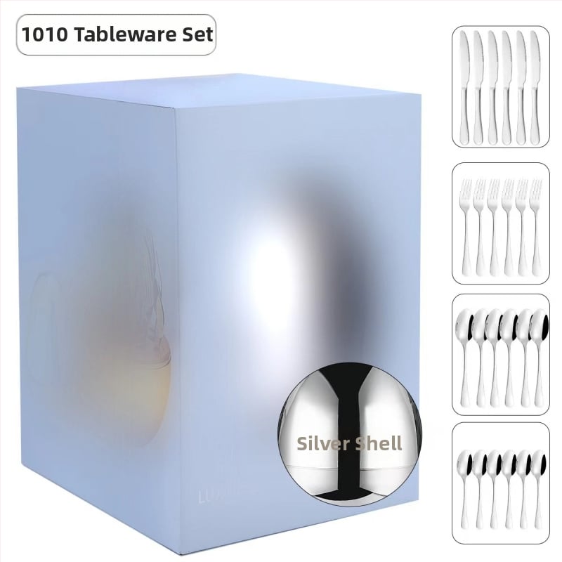 Σετ μαχαιροπίρουνα σε σχήμα καρδιάς από ανοξείδωτο ατσάλι, 24 τεμάχια, γυαλιστερή επιφάνεια; 410 ανοξείδωτο ατσάλι, βορειοδυτικό/δυτικό στυλ