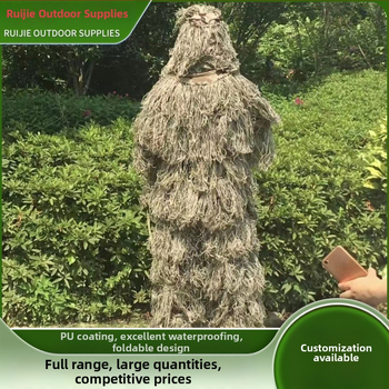 Petodjelni ghillie set za realnu upotrebu — kamuflaža džungla, pustinja, snijeg; toplo, otporno na vjetar, odvodi vlagu