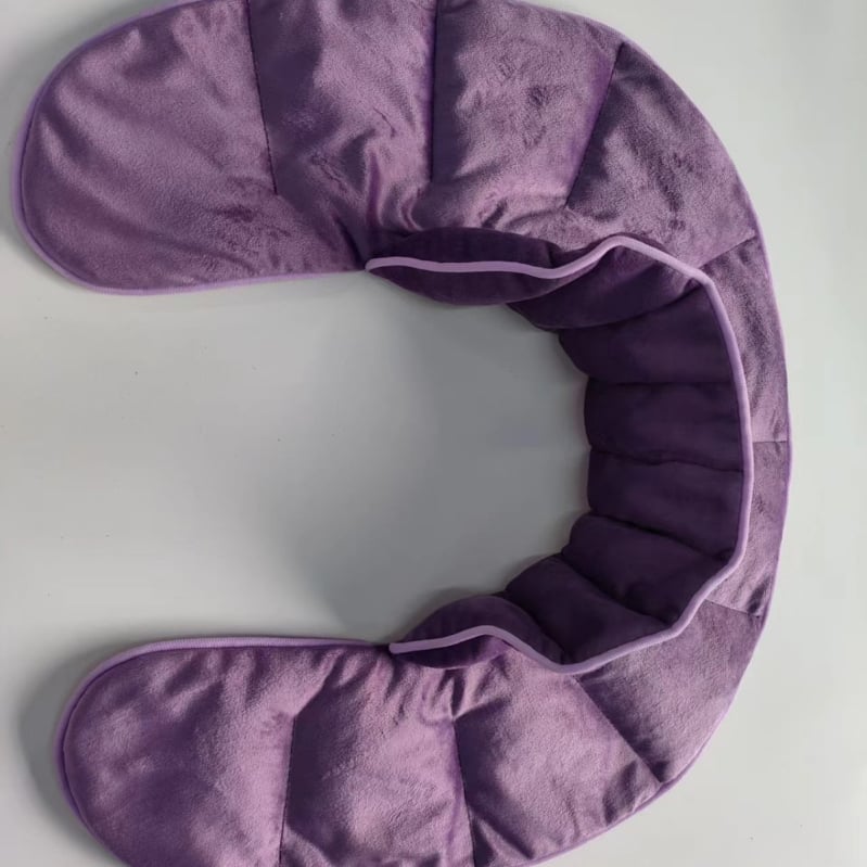 Μικροκυμάτων θερμαινόμενο μαξιλάρι αυχένα με γέμιση λεβάντας, σε σχήμα U, φλανελ ύφασμα, για ζεστή συμπίεση ώμων και αυχένα