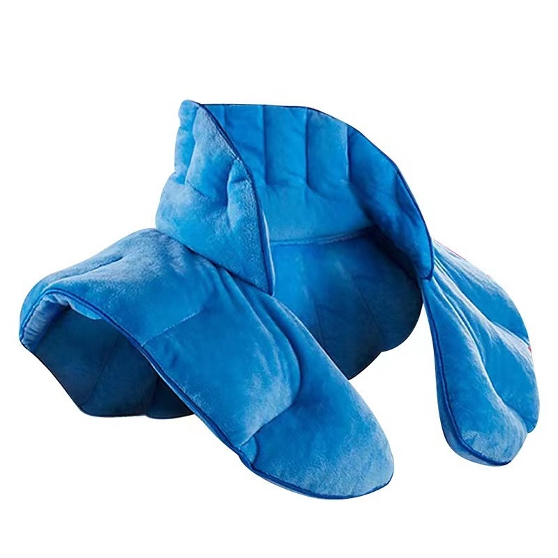 Μικροκυμάτων θερμαινόμενο μαξιλάρι αυχένα με γέμιση λεβάντας, σε σχήμα U, φλανελ ύφασμα, για ζεστή συμπίεση ώμων και αυχένα