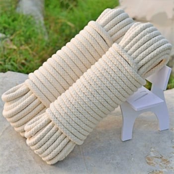 Βαμβακερό πλεγμένο σκοινί για κουρτίνες, δέσιμο και κρέμασμα — ανθεκτικό στον ήλιο, ανθεκτικό στη φθορά και υπερβολικά παχύ