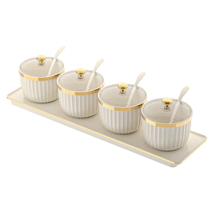 Set posuda za začine s čvrsto zatvorenim plastičnim posudama; plastični materijal; moguć tisak logotipa; prilagodba; vrhunska kvaliteta