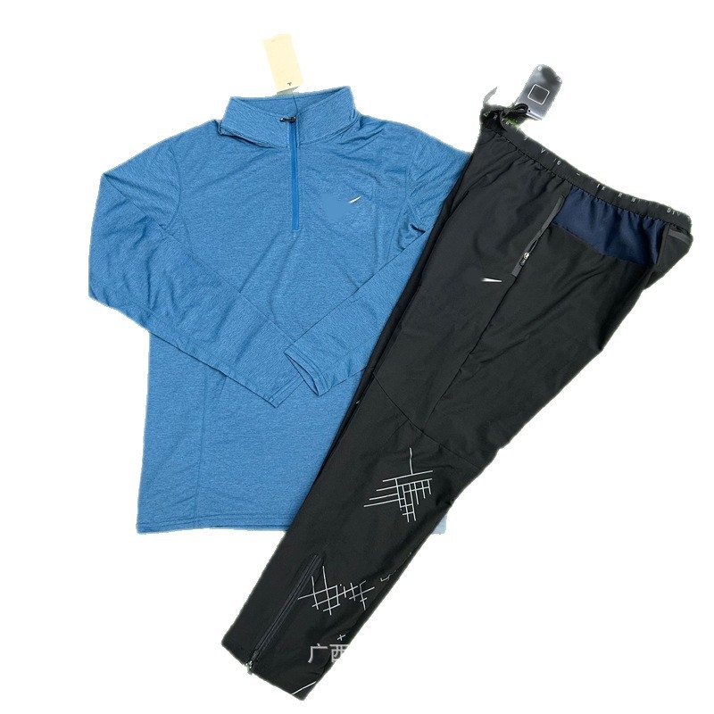 Set za atletiku – brzo-sušeći polu-zip, dugi rukavi, stojeći ovratnik, poliester 90%
