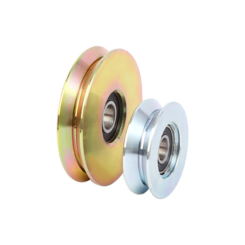 Tolóajtókhoz készült egyszeres csapágyú görgő, V-alakú, galvanizált, vastított