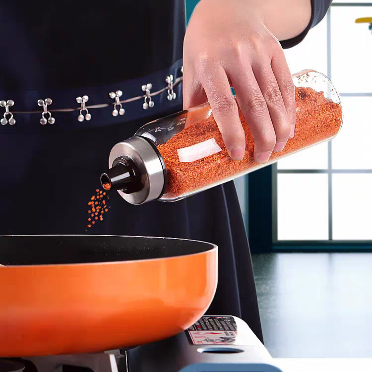 Staklena boca za začine za čvrste začine – brend Lido, moguć tisak logotipa, prilagodljivo