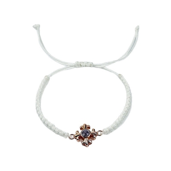 Плетена гривна с кръст и проекционен камък, унисекс, електроплатено въже, зима 2025, New Zhongyue Jewelry