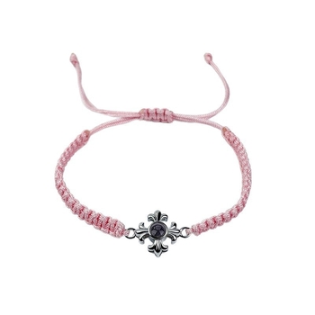 Плетена гривна с кръст и проекционен камък, унисекс, електроплатено въже, зима 2025, New Zhongyue Jewelry