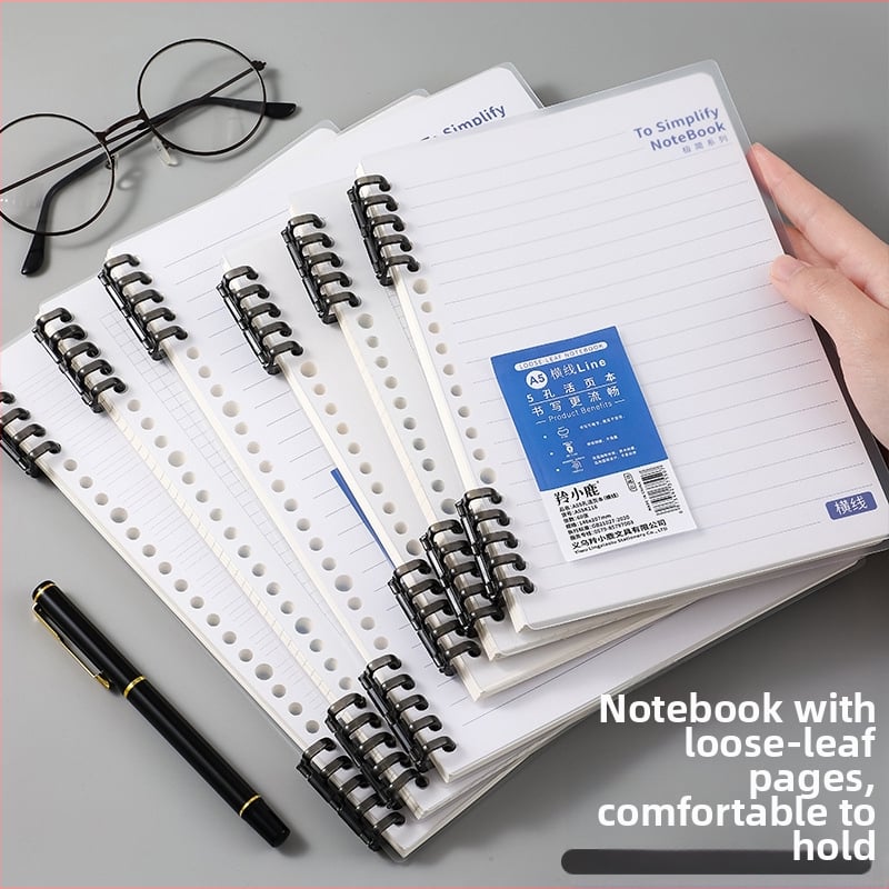 Antelope Deer B55K114 Тетрадка с подвижни листове, 10 дупки, 60 листа, персонализируема